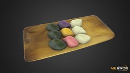 [Game-Ready] Korean Rice Cake Songpyeon 3 food, ar, photogrametry, fbx, realistic, traditional, dessert, realism, korean, 3dscaning, ricecake, foodscan, koreanfood, realitycapture, 3dscan, 3dmodel, jeolpyeon, noai