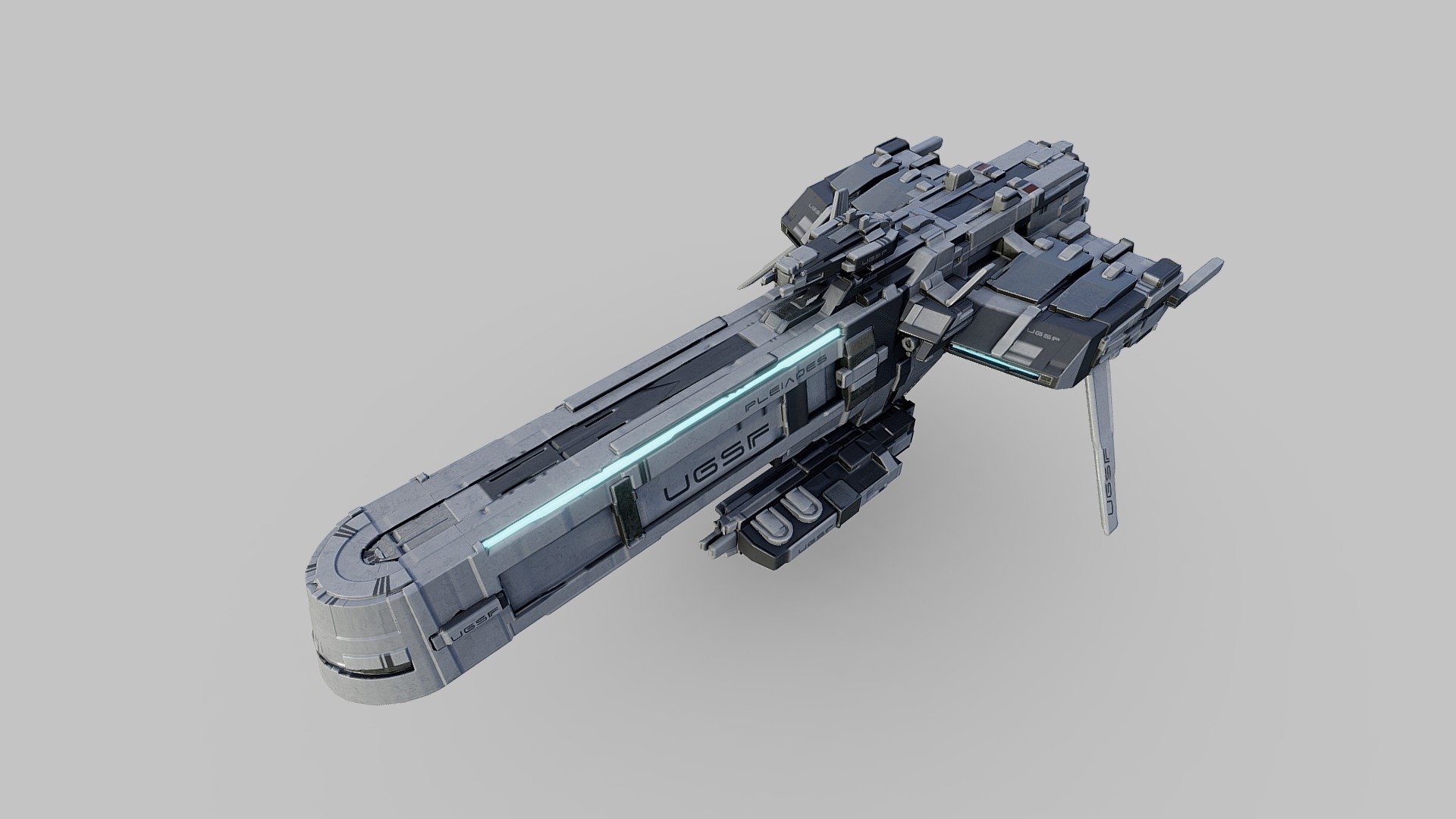 UGSF BATTLESHIP PLEIADES　WIP - 3D model by asaito 3d model
