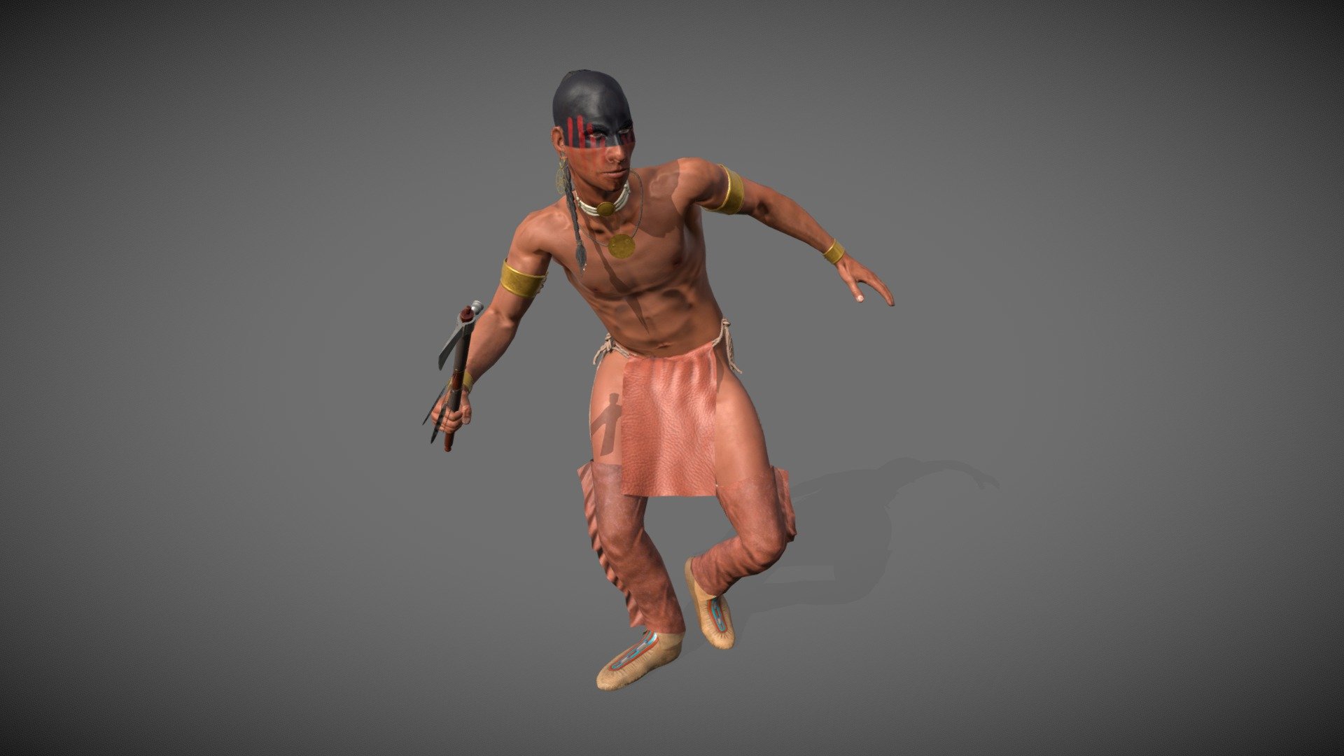 Native American Warrior - Iroquois - 3D model by Dmitriy Kulichev (@kulichd) 3d model