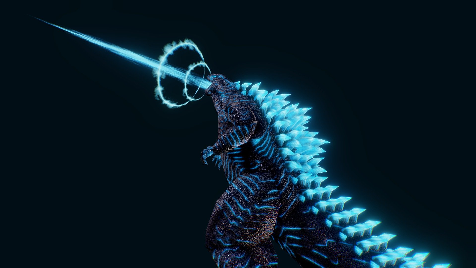Godzilla, nothing more than an itch, as I fire up sketchup and model this very low poly mutated lizard, I think it would be fun to texture it, asof now, the model is textured in projection mode (multi angles), its a lot of fun doing it. The texture is in 4K anyhow. i would say the out some is not too shabby.
*Updated with her fiering  her atomic breath!  I hope I didn't over do it 3d model