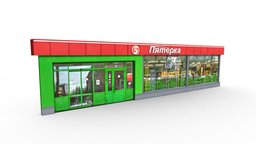 Pyaterochka shop food, exterior, russian, russia, outdoor, grocery, denlog, shop, pyaterochka, noai