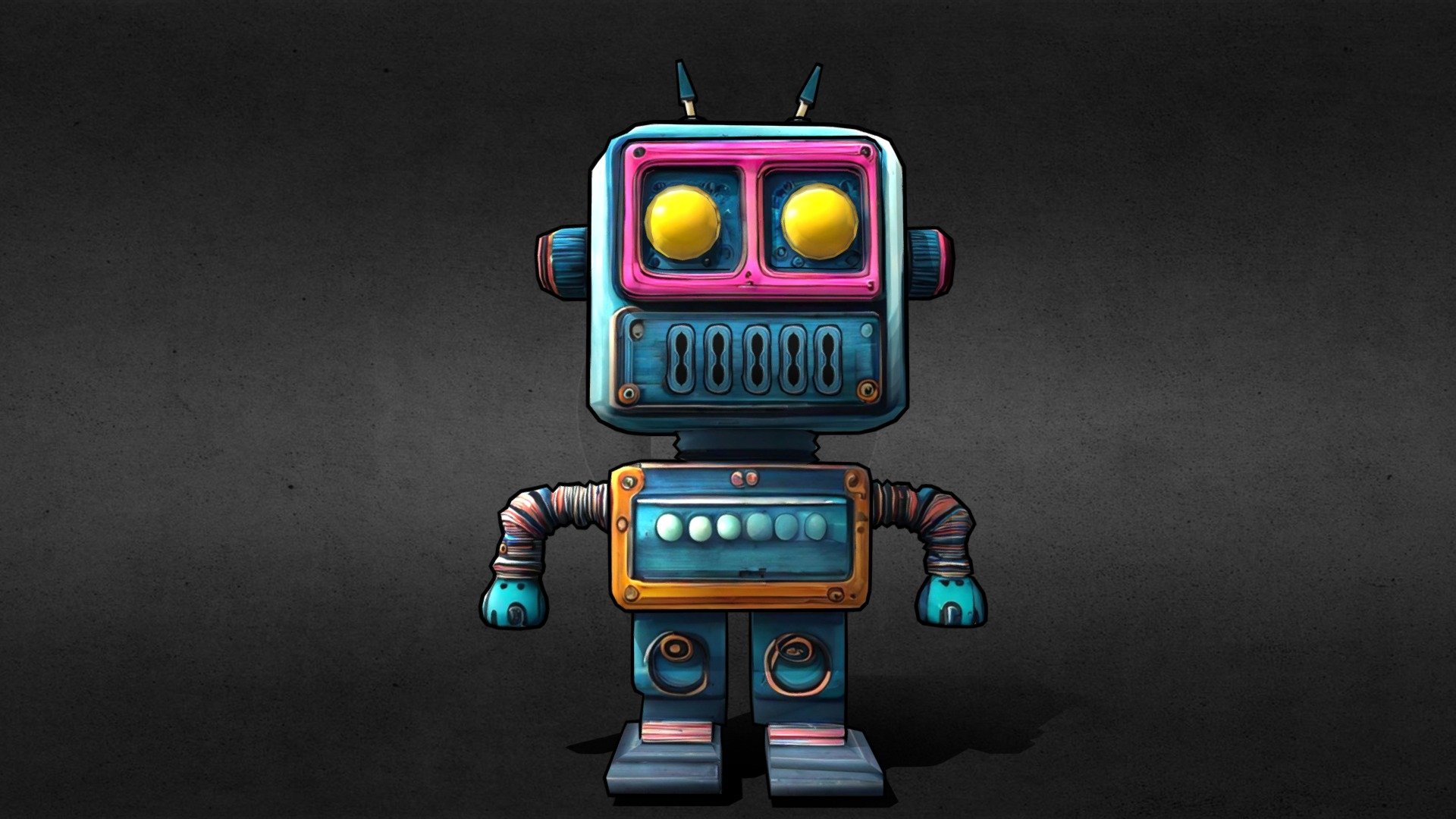 Cute cartoon robot (low-poly, game-ready) - Cute cartoon robot (low-poly, game-ready) - Buy Royalty Free 3D model by endike 3d model