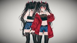 01 Scarlet assets, vr, scarlet, original, glasses, characterart, kawaii, originalcharacter, charactermodel, animegirl, celshade, vrchat, glasses_girl, blackhair, fashionable, unity3d, 3d, blender3d, anime, 3dcgmodel, vandrstudio, gigadance