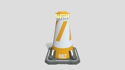 Sci- Fi Traffic Cone 002 lunar, traffic, spacecraft, road, cyber, cone, cyberpunk, furniture, obstacle, neon, pole, martian, bollard, caution, scifi, futuristic, car, street