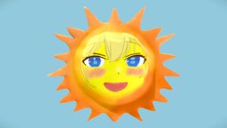 Anime Sun sculpt, sun, teletubbies, sculptober, lowpoly, blender3d, stylized, anime, teletubby, sculptober2022