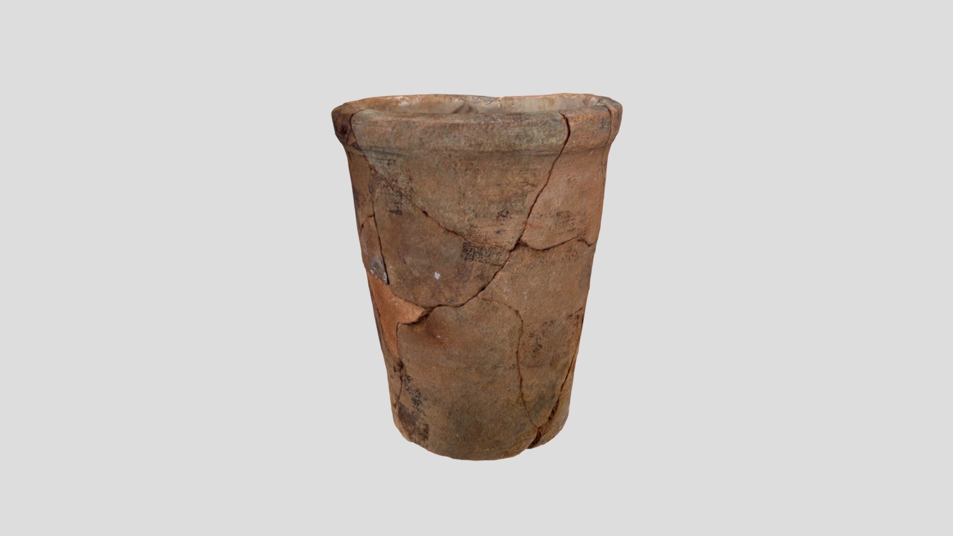 Bloempot uit beerput 16, vondstnummer 151, roodbakkend aardewerk. twee gaten in de vlakke bodem. Hoogte: 13,5 cm, Rand ⍉ 11 cm voet ⍉ 7,7 cm
Collectie SSN Nijmegenn uit krat 718.

Flower pot from cesspit 16, find number 151, red firing pottery. two holes in the flat bottom. Height: 13.5 cm, Edge ⍉ 11 cm Base ⍉ 7.7 cm
Collection SSN Nijmegenn from crate 718 3d model