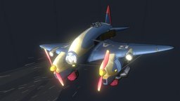 DAE Stylized Plane: comet 88 dae, airplane, rain, thunder, daehowest, vehicle, plane, stylized, animated, gameart2023, comet88