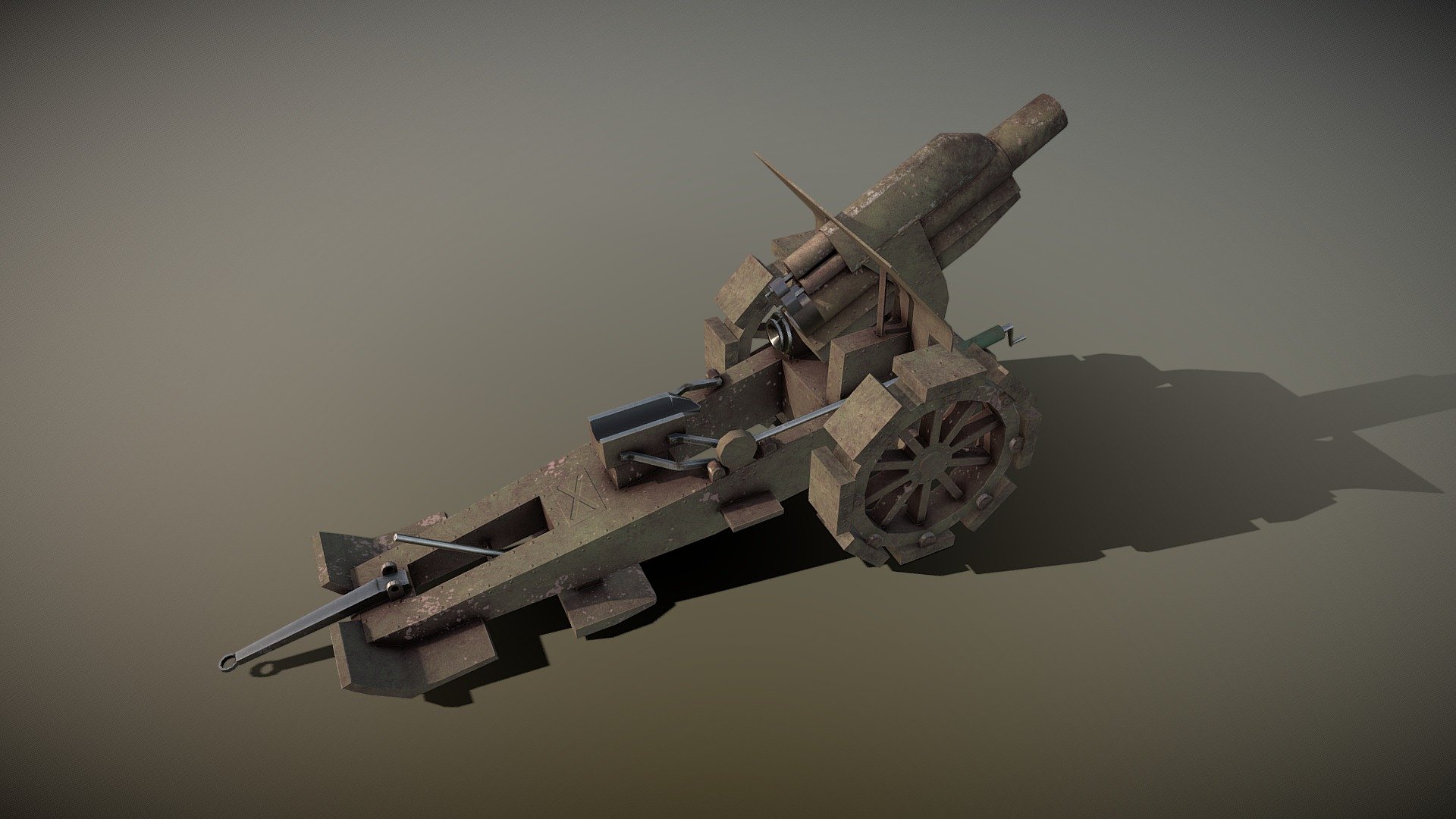 WW1 Mortire M10 - Morser M10 - 3D model by Ashkelon 3d model