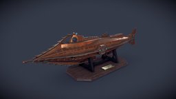 Maquette_Nautilus victorian, ocean, maquette, julesverne, nautilus, streampunk, 20000leaguesunderthesea, vehicle, submarine