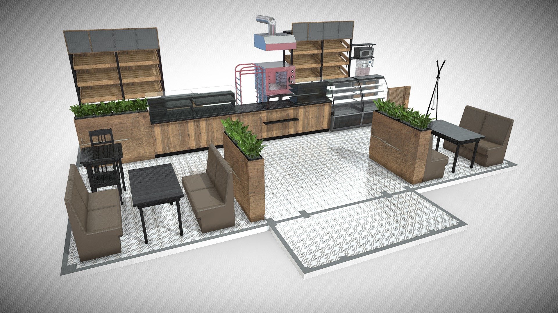 bakery shop design - bakery - Buy Royalty Free 3D model by 3DGrom (@dizartoren) 3d model