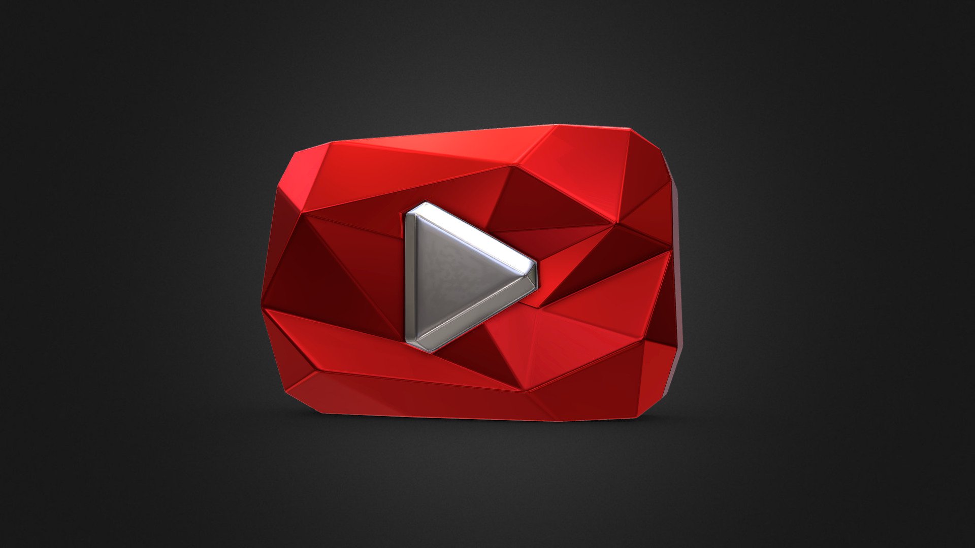 Youtube Diamond Play Button - 3D model by PolyArt (@ivan2020) 3d model