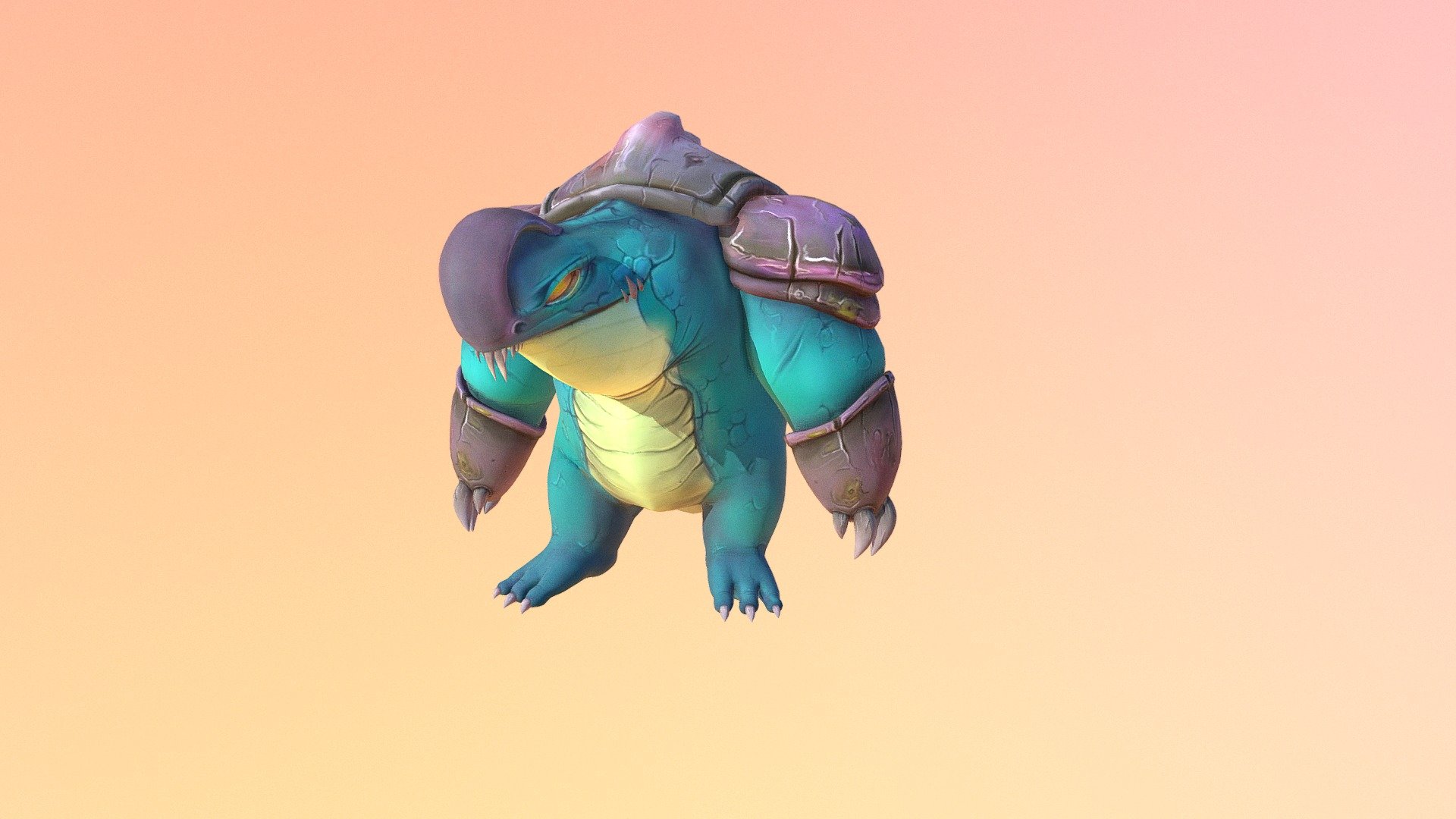Everything done in blender. Started as a sculpting exercise, ended up texturing the whole model. Thanks to Creaturebox for the concept 3d model