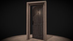 Old hotel door wooden, dirty, props, old, movie, horrormovie, stephenking, lowpoly, gameasset, free, animated, halloween, interior, door, horror, gameready, 1408, noai