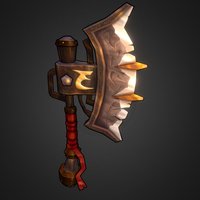 Axe (3d borderlands style) borderlands, cartoon, 3dsmax, lowpoly, hand-painted, gameasset
