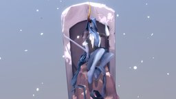 Angel of Silence snow, angel, mountain, handpainted, pbr, female