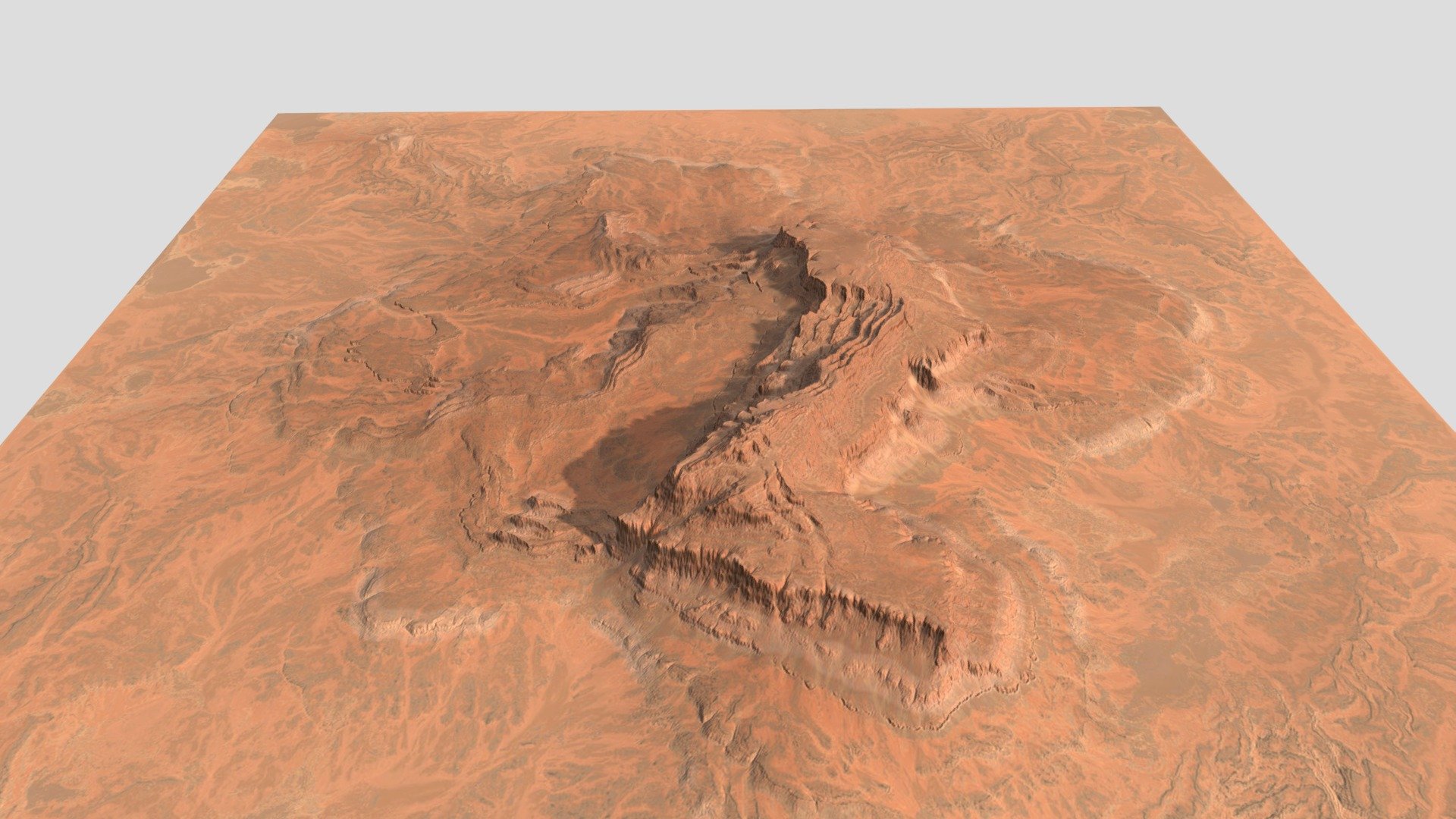 Large Desert Plateau V.7

Optimized 3D Model of Large Desert Plateau ready for Cinematics, Animations, and Games. This asset is native to Blender and Unreal Engine 5. This asset is based on a 5000x5000 km area but can be scaled to fit your needs and is meant for medium to far shots.

This mesh is Optimized to only have more triangles where needed, while flatter areas contain less triangles.

This Asset Includes:

8, 4K Textures (Color, Normal, Displacement, Texture, Flow, Occlusion, Slope Mask, Vegetation Mask) 2, 4K CC0 Tileable texture sets for additional Detail (Rock and Sand) (Color, Normal, Displacement, Roughness)

3 LODs (LOD0.fbx, LOD1.fbx, LOD2.fbx) .Blend and .Uasset use LOD2, but can easily be replaced for higher LOD for more detail

.Blend and .Uasset with custom materials that have a masked slope with a triplanar rock texture to remove any UV Stretching.

.PDF FILE FAQ and Guide with more information and detail on the asset and how to use the accompanying textures and Materials 3d model