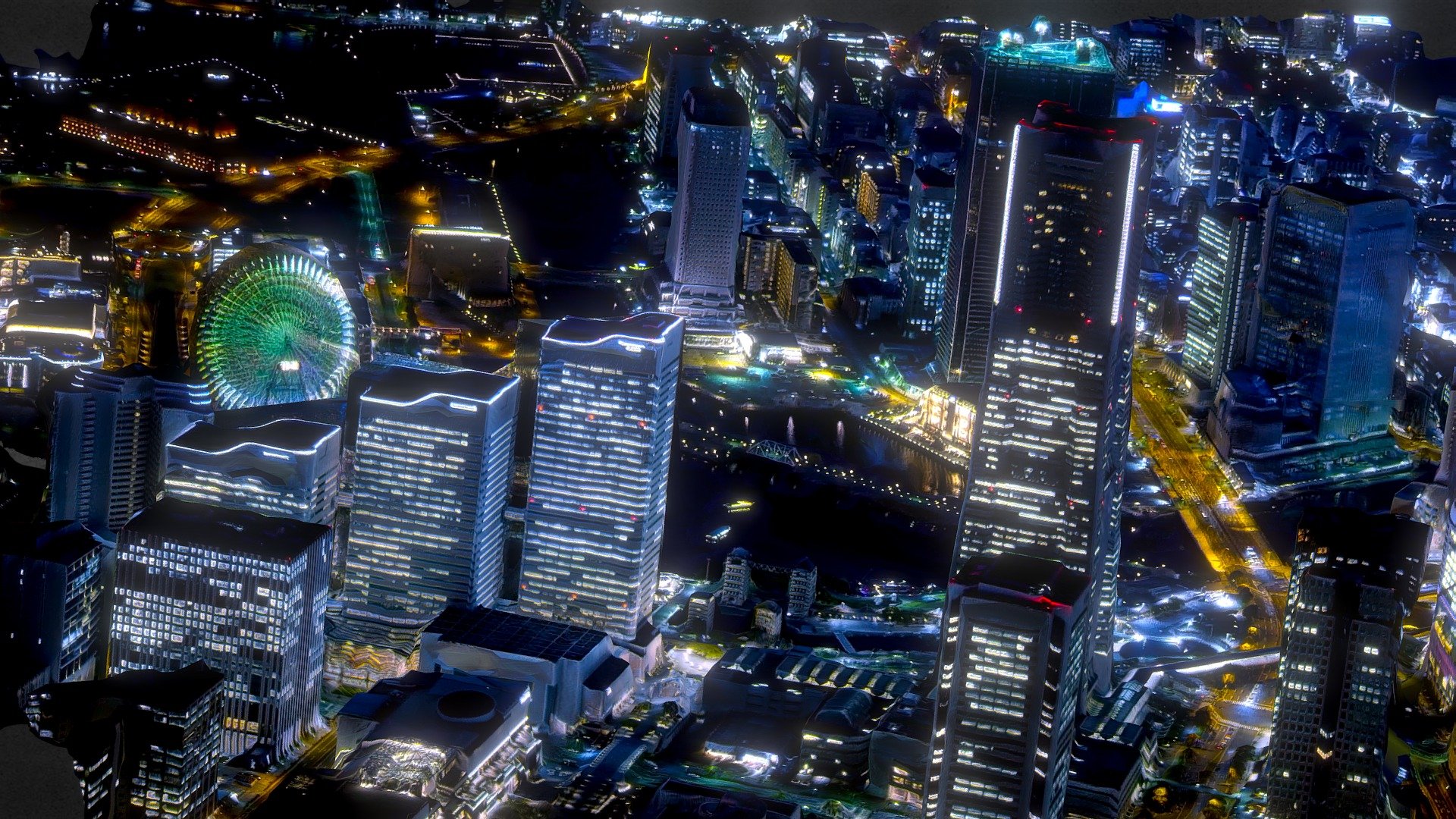 Extracted and used video frames within Metashape - City Night - Download Free 3D model by Johndoh 3d model
