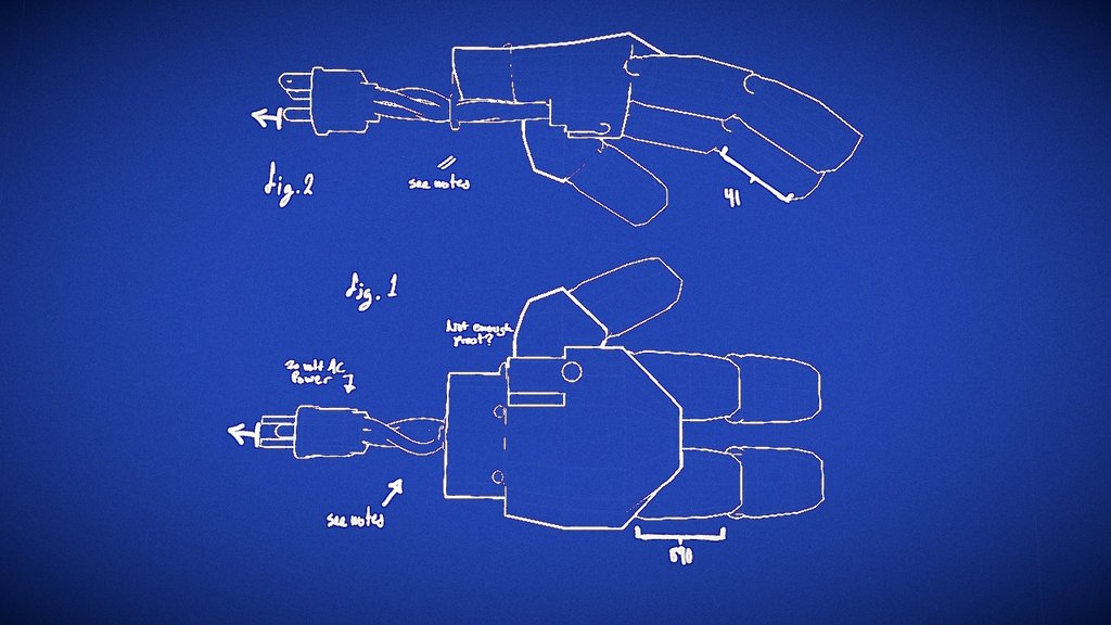 Approx Modelling time: 1.28 - Blue Print: Ravin's Hands - 3D model by VincentScalia (@vincentthestud) 3d model