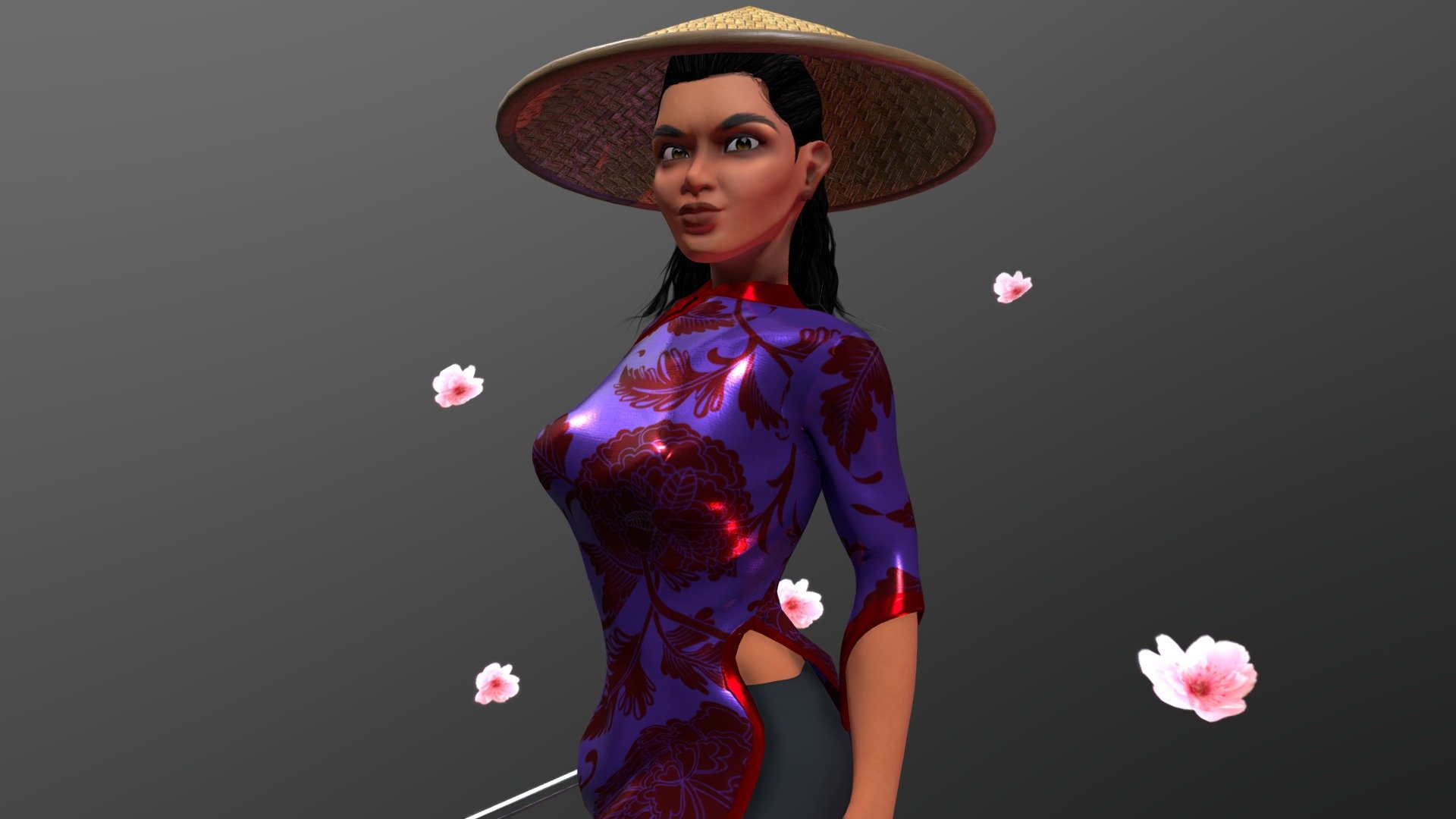 Cindy Wildflower enjoys long walks on the beach, and oh yeah kicking butt 3d model