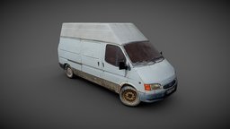 Old Ford Transit ford, van, transit, vehicle, lowpoly, gameasset, car
