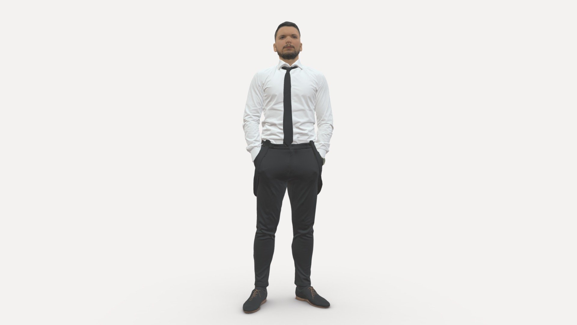We provide unique 3d scanned models with realistic proportions for closeup and medium-distance views in artworks, paintings and classes. As well as architectural visualization projects.

Main features:




high-end realistic 3d scanned model;

realistic proportions;

highest quality;

low price;

saves you time for more time in landscaping and interiors visualization.

FEATURES 




3d scanned model 

Extremely clean

Edge Loops based

smoothable

symmetrical

professional quality UV map

high level of detail

high resolution textures

real-world scale

system unit: cm

TEXTURES 




Textural Resolution: 4096 x 4096

Color Map

The model is suitable for stereolithography 3d printing 

The model is also ready for fullcolour 3d printing - man in Suit pant white tshirt black tie 1067 - Buy Royalty Free 3D model by 3DFarm 3d model