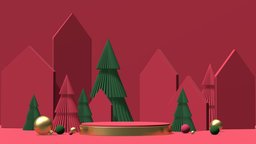 DISPLAY MOCKUP CHRISTMAS_NO 1 studio, xmas, store, christmas, exhibition, sale, poster, wallpaper, showroom, newyear, pinetree, mockup3d, storeroom, windown, design, decoration