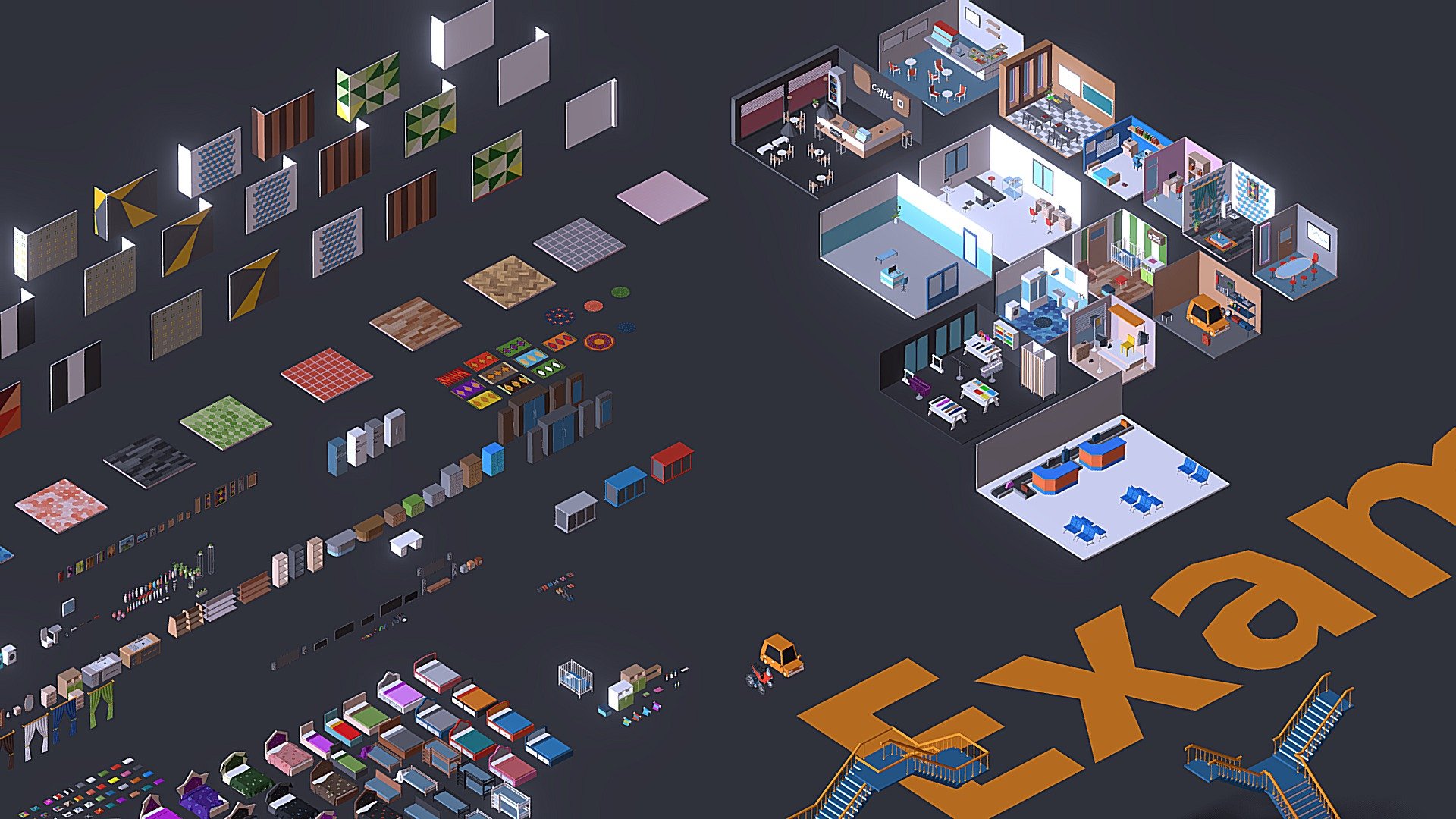 In these assets, we have included all the components of the interior design with low poly, which in total exceed 1000 objects. You will find almost everything you need to implement your ideas, and every detail has been taken care of, even the walls, floors, etc. to be able to change colors and items quite easily. You will notice that from During the educational videos, there is also an explanation of how to insert assets, and we will add more models
Asset components We have divided, arranged and scaled all models on different groups, for example, you will find kitchen furniture in its own group, bedrooms and others as well as all objects are consistent in terms of size For the material, only one material for each models, and this helps you reduce the size of your file and avoid problems, especially if you are specialized in designing games Finally, if you encounter any problem, contact us and we will help
Asset features

Diversity of models

Only one texture material

very low poly

Easy to use - Low Poly Interior Asset Browser - Buy Royalty Free 3D model by CGmano (@Mohamed.Moh.Mabkhouti) 3d model