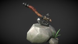 Stylized Axe quixel, my, meele, axe-weapon, weapon, blender, lowpoly, axe, stylized