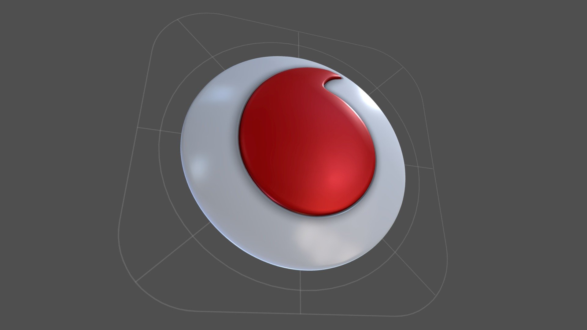 High detailded vodafone logo. 3d model