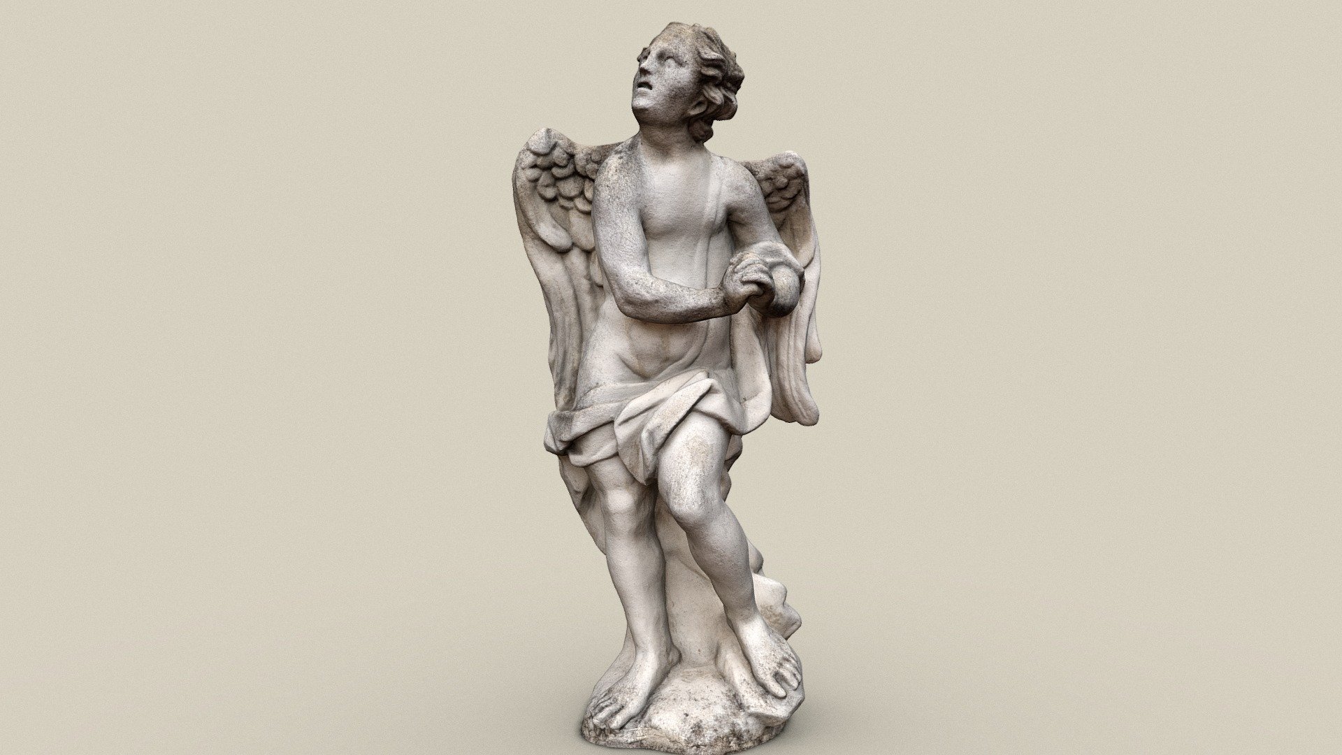 Angel with folded hands in Maria-Lanzendorf. The figure, like the entire Calvary complex, dates from the beginning of the 18th century 3d model