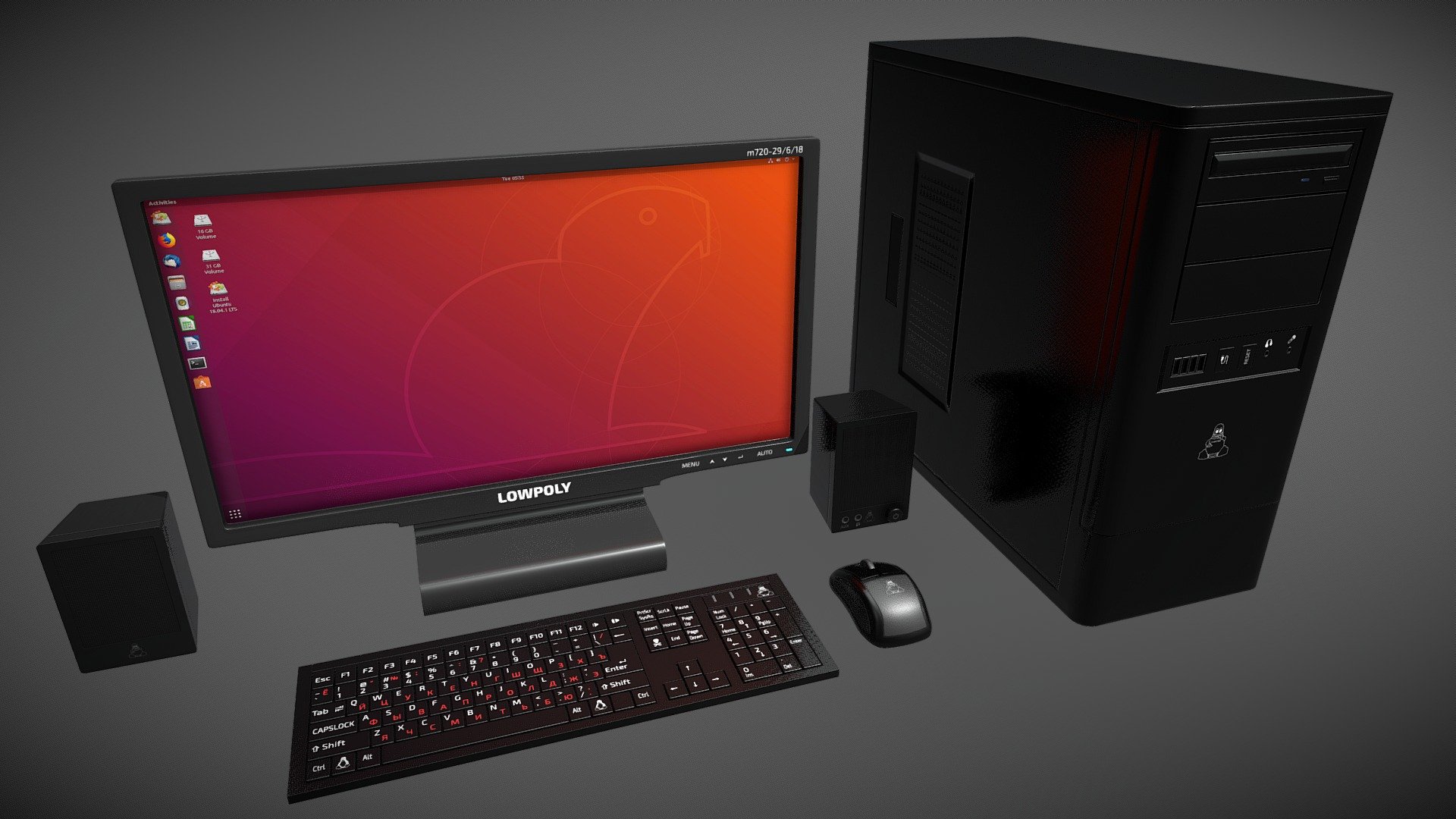 Just a computer, created for one of my projects.
The archive includes obj + pbr textures. 3ds max file is available too 3d model