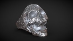 Sugar Skull Ring jewel, substancepainter, substance, zbrush, ring