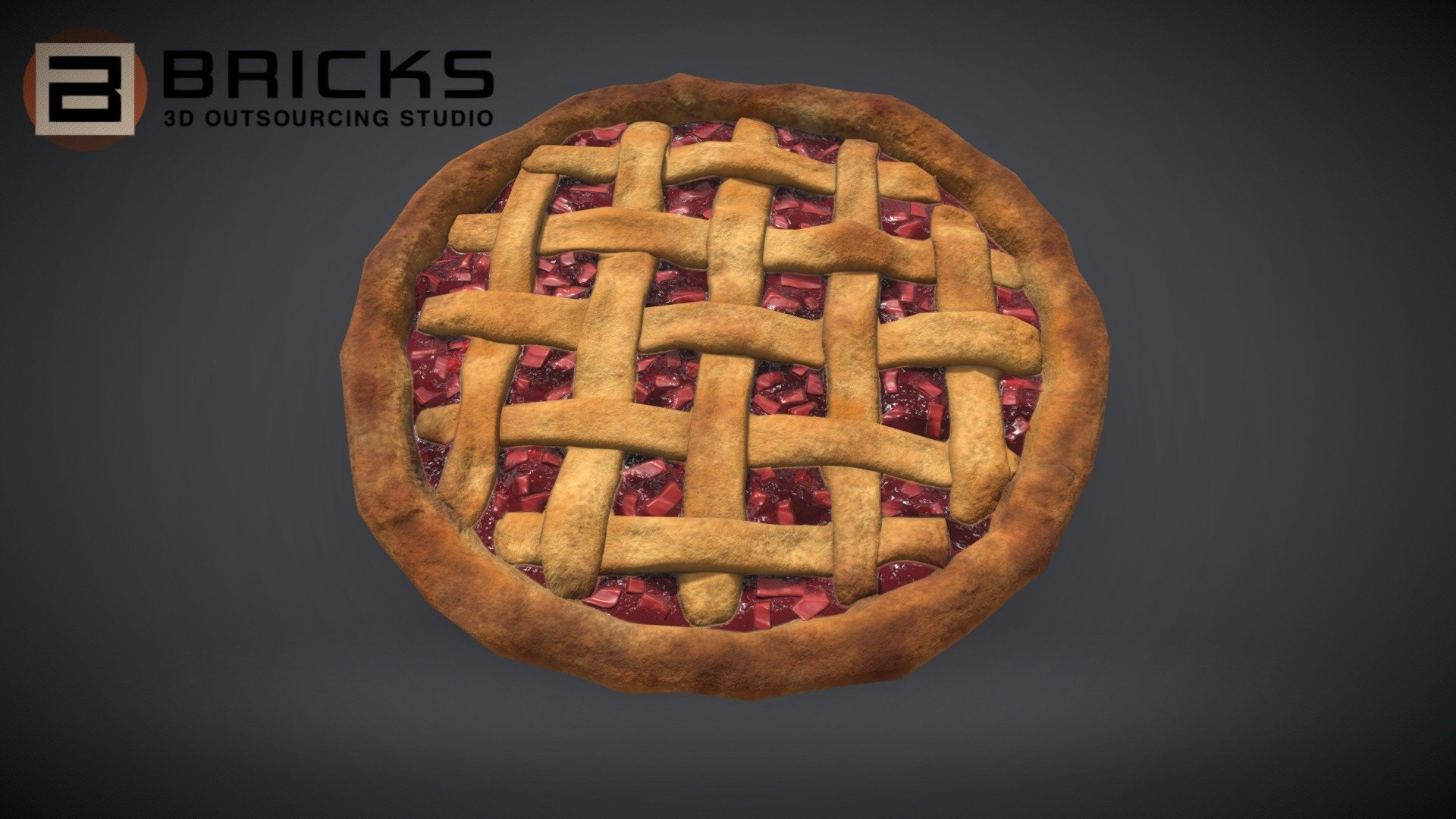 PBR Food Asset:
RhubarbPie
Polycount: 1564
Vertex count: 784
Texture Size: 2048px x 2048px
Normal: OpenGL

If you need any adjust in file please contact us: team@bricks3dstudio.com

Hire us: tringuyen@bricks3dstudio.com
Here is us: https://www.bricks3dstudio.com/
        https://www.artstation.com/bricksstudio
        https://www.facebook.com/Bricks3dstudio/
        https://www.linkedin.com/in/bricks-studio-b10462252/ - RhubarbPie - Buy Royalty Free 3D model by Bricks Studio (@bricks3dstudio) 3d model