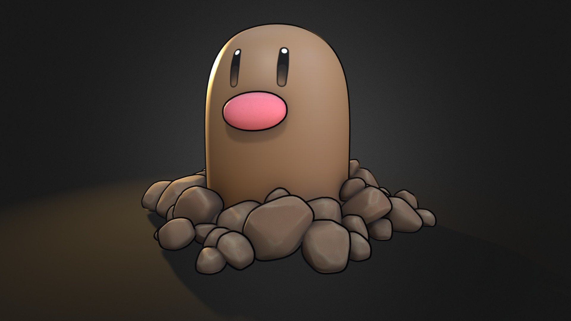 The simple one - Diglett Pokemon - 3D model by 3dlogicus 3d model