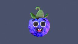 Week 4 food, cute, cartoony, berry, clay, sketchfabweeklychallenge, blender, blender3d, stylized