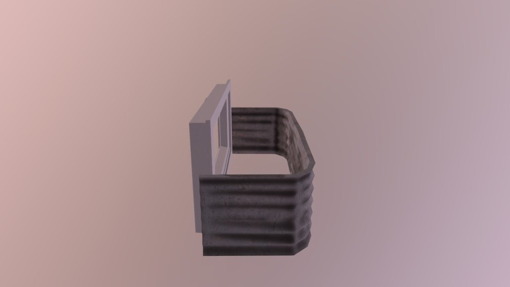 A basement above ground window with couregated metal cover - Basement Window - 3D model by Shark (@coltonshark) 3d model