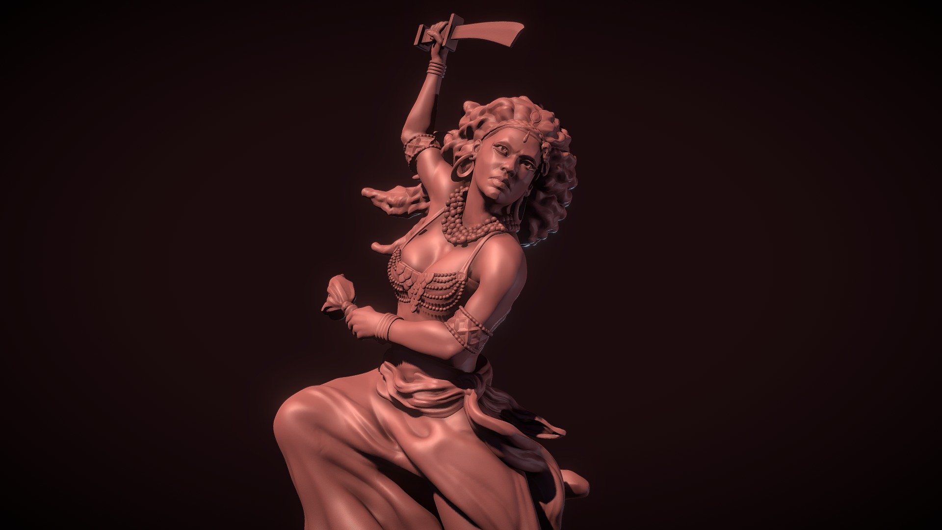 This was a quick sculpt done for a client. He wanted the Oya orisha for a candle mold. It's based on a reference he sent me 3d model