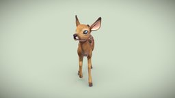 Fawn baby, deer, fawn, bambi, stylized