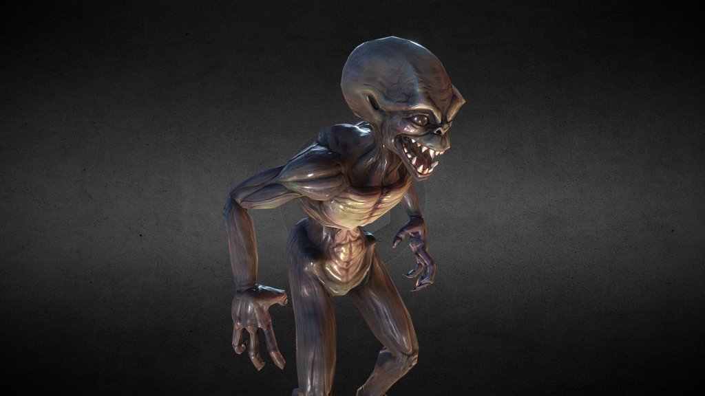 Can't have marines without something to shoot at, so here are the fodder class critters.  Polycount is quite low as I was picturing this things attacking in large numers.

Might have gone a bit overboard with the low angle lights....but aliens are always above the lights waiting to pounce 3d model