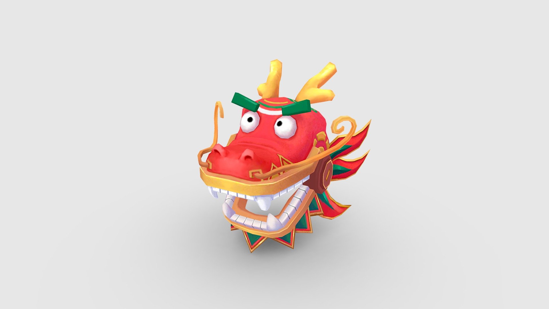 Cartoon dragon dance head set Low-poly 3D model - Cartoon dragon dance head set - Buy Royalty Free 3D model by ler_cartoon (@lerrrrr) 3d model