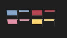 Colorful Blinds | Game Assets game-ready, colorful, curtains, blinds, coverings, pbr, lowpoly, window-cover, noai