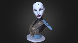 Asajj Ventress disney, infinity, clonewars, lightsabers, asajj, disneyinfinity, ventress, asajjventress, maya, handpainted, photoshop, lowpoly, bust, stylizedbustchallenge