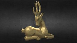 Christmas Golden Reindeer deer, christmas, golden, decoration
