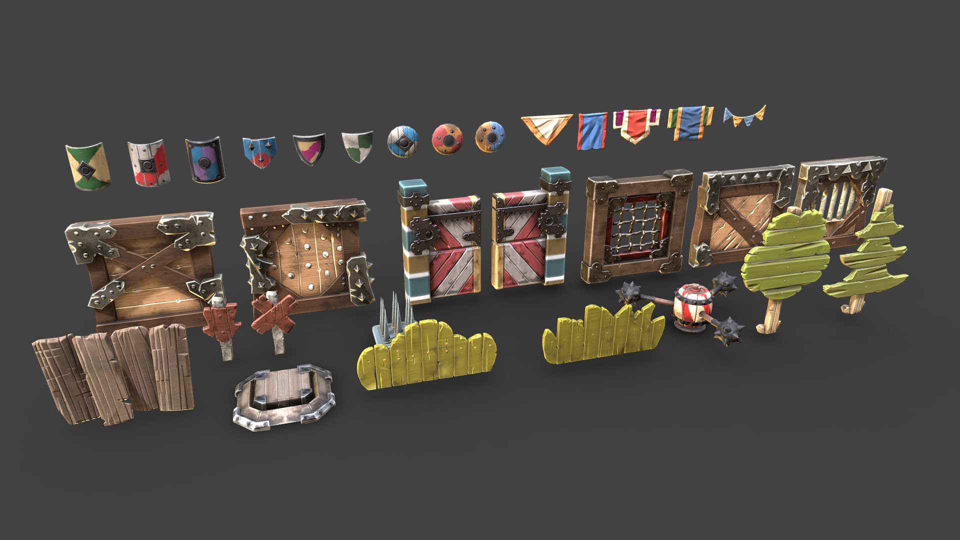 A scene I'm making to practice my props and environments modelling/texturing. Setting this scene and props up in Unity.
Still WIP, I got all the pieces but I want to make it a level.
Started and done within 8 days.
All the models and textures were done in 3DCoat 4.9 and Blender. Then imported to Unity.

Concept from Markus Neidel:
https://www.artstation.com/artwork/gYeJP
Cancelled RPG Project - Arena
by Markus Neidel🐌 - RPG Project environment (Lowpoly) - Download Free 3D model by Bunny (@bunnylovesu) 3d model