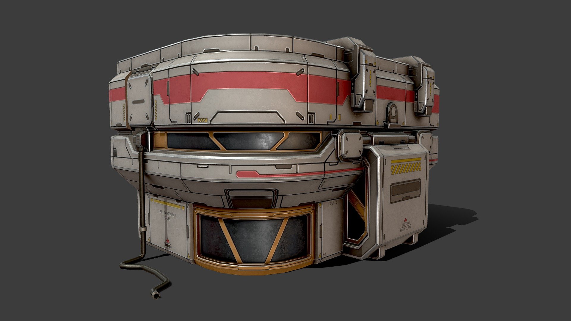 A maintenance center used for refueling and maintaining vehicles 3d model