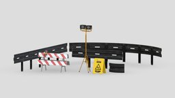 Street Props Low Poly Realistic kit, scene, assets, 4, set, element, traffic, prop, road, unreal, pack, new, york, collection, ready, vr, ar, bash, engine, kitbash, unity, asset, game, 3d, low, poly, city, street, light