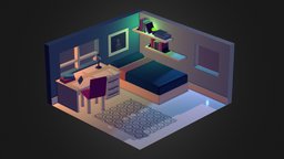 Isometric Room room, isometric, maya, low, poly, interior, practice