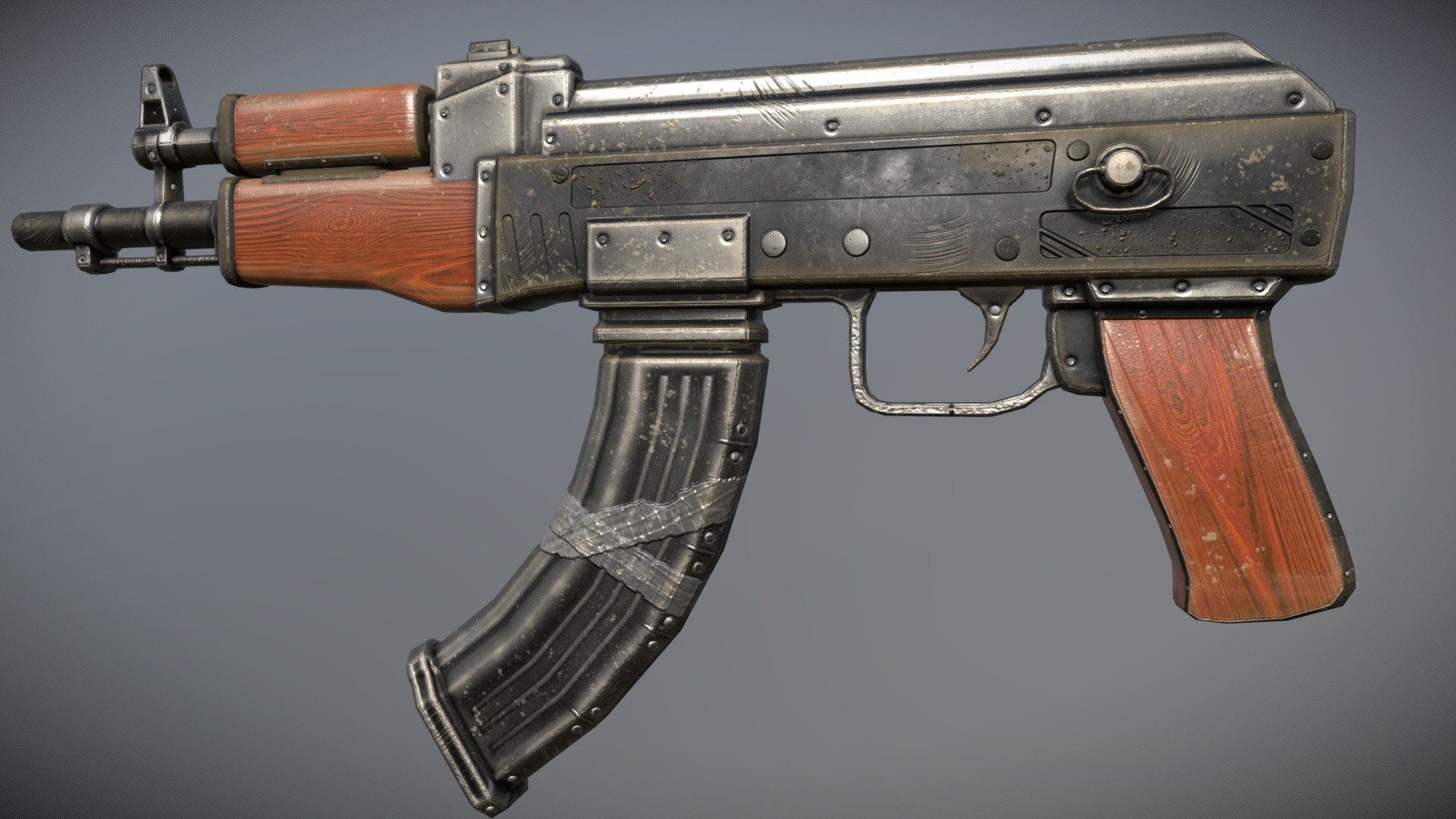 The classic AK-47 in a compact pistol format 3d model