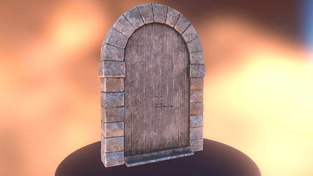 Floor asset created for desert environment http://polycount.com/discussion/160361/ue4-desert-environment/ - Wooden door - 3D model by Peter Gubin (@petergubin) 3d model