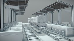 Anime Train Station Japanese Railway train, japan, urban, station, anime3dmodel, city, anime